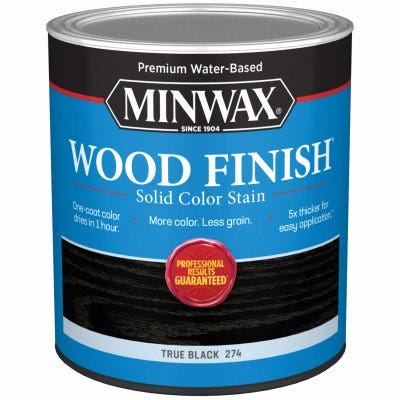 Minwax Wood Finish Water-Based Solid True Black Water-Based Wood Stain 1 Qt