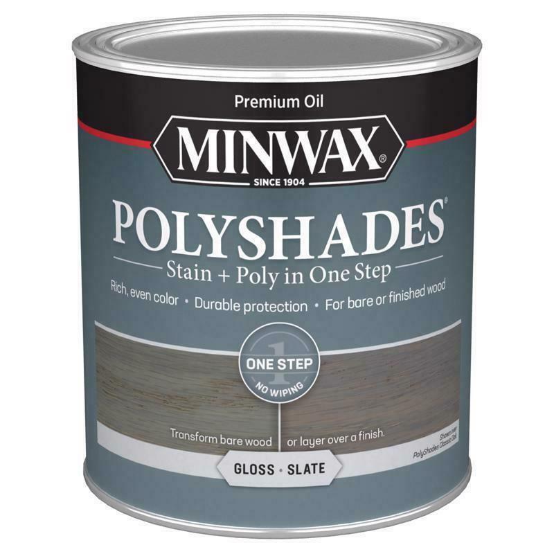 Minwax PolyShades Semi-Transparent Gloss Slate Oil-Based Stain/Polyurethane Finish 1 Qt