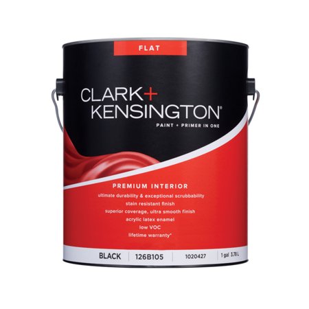 [1020427] Ace Clark+Kensington Flat Black Acrylic Latex Paint and Primer Indoor 1 Gal.