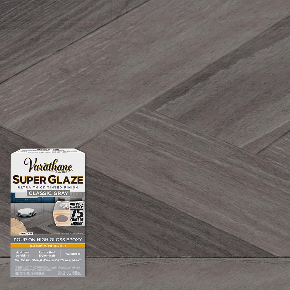 Varathane Super Glaze High-Gloss Classic Gray Wood Glaze 1 Qt