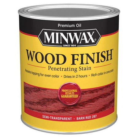 Minwax Wood Finish Semi-Transparent Barn Red Oil-Based Penetrating Wood Stain 1 Qt
