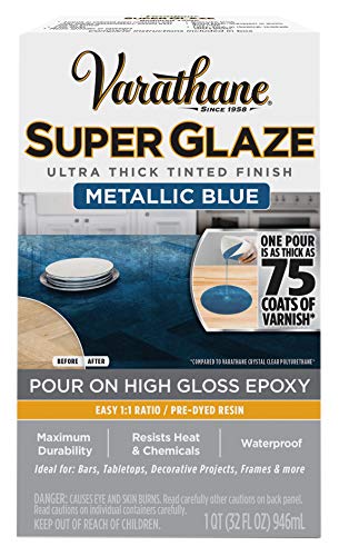 Varathane Super Glaze High-Gloss Metallic Blue Wood Glaze 1 Qt