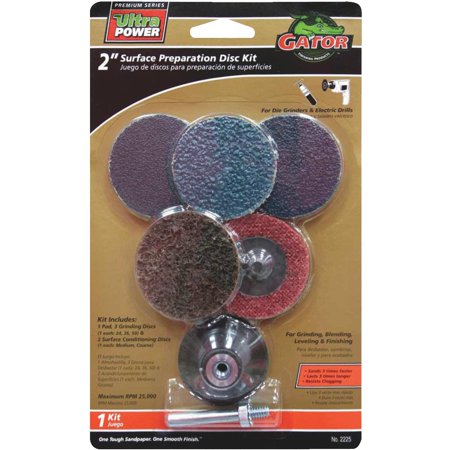 Gator Power Series 2 in. Synthetic/Wool Blend Twist and Lock Sanding Disc Kit Assorted Grit Medium 6