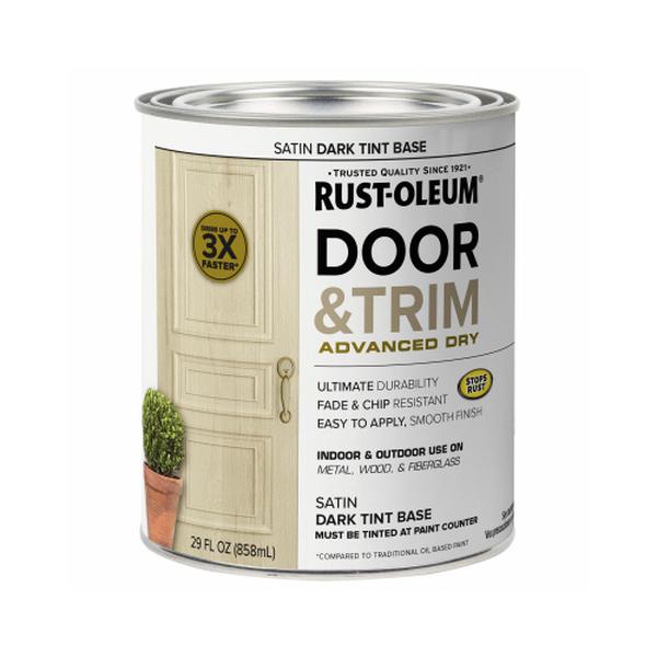 Rust-Oleum Stops Rust Satin Dark Tint Base Door Paint Exterior and Interior 1 Qt