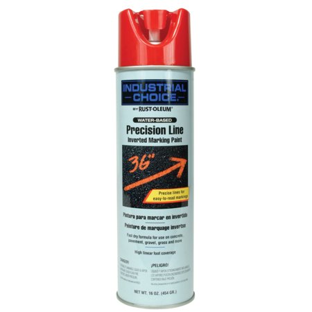 Rust-Oleum Industrial Choice 17 Oz. Aerosol Can M1800 System Water-Based Precision Line Marking Paint - Flat Safety Red (12/Carton) - 203038CT