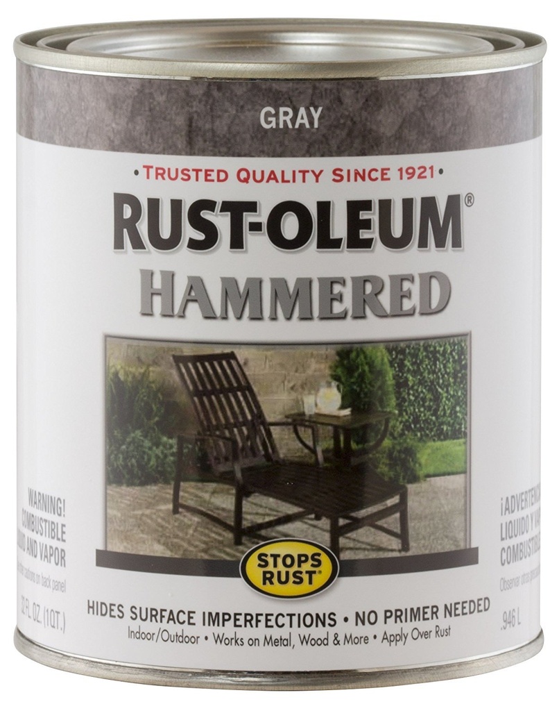 [1095280] Rust-Oleum Stops Rust Indoor and Outdoor Hammered Gray Protective Paint 1 Qt