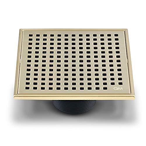 [11-21-008] QM Drain Lagos Series Mira 5 3/4  Gold Square Drain - 88.100.06 GD