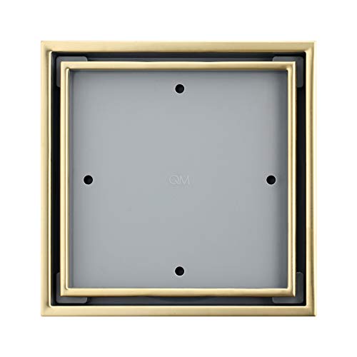 QM Drain Lagos Series Veil 5 3/4  Gold Square Drain - 88.300.06 GD