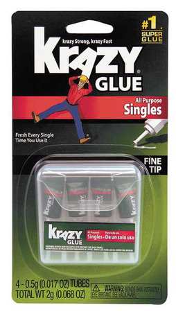 Krazy Glue All Purpose Super Glue Fine Tip Singles (1/2 G) 4 Count by Krazy Glue