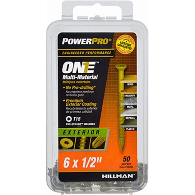 Hillman POWERPRO ONE No. 6 S X 1/2 in. L Star Flat Head Multi-Material Screw