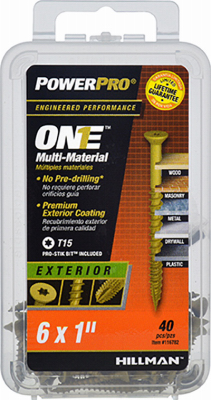 Hillman POWERPRO ONE No. 6 S X 1 in. L Star Flat Head Multi-Material Screw