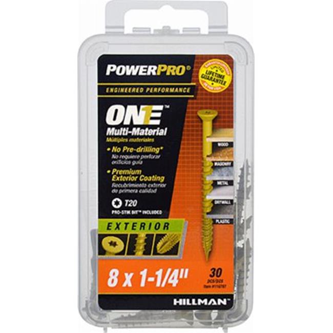 Hillman POWERPRO ONE No. 8 S X 1-1/4 in. L Star Flat Head Multi-Material Screw
