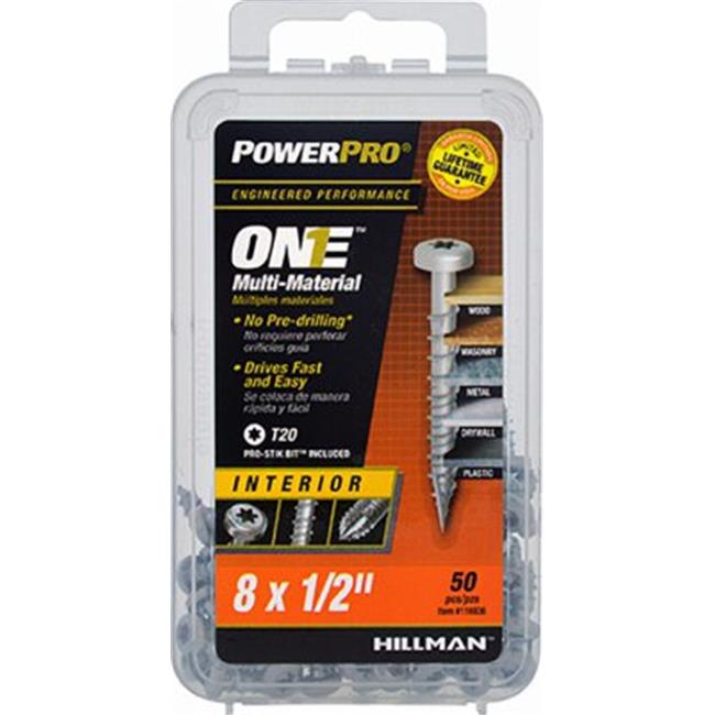 Hillman PowerPro No. 8 S X 1/2 in. L Star Pan Head Multi-Material Screw
