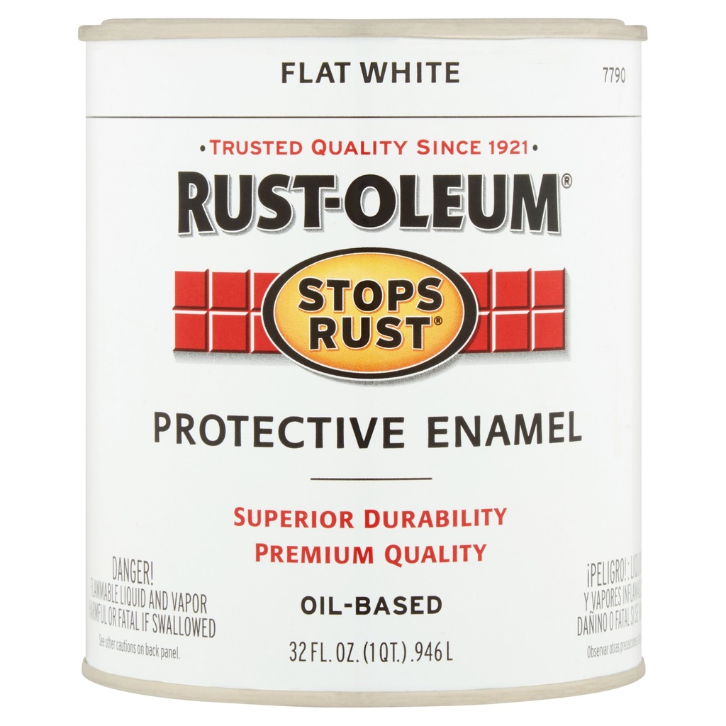 Interior/Exterior Paint, Flat, White, 1 Qt