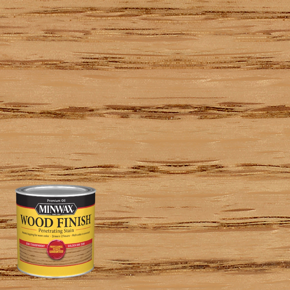 [12359] Minwax Wood Finish Semi-Transparent Golden Oak Oil-Based Wood Stain 0.5 Pt.
