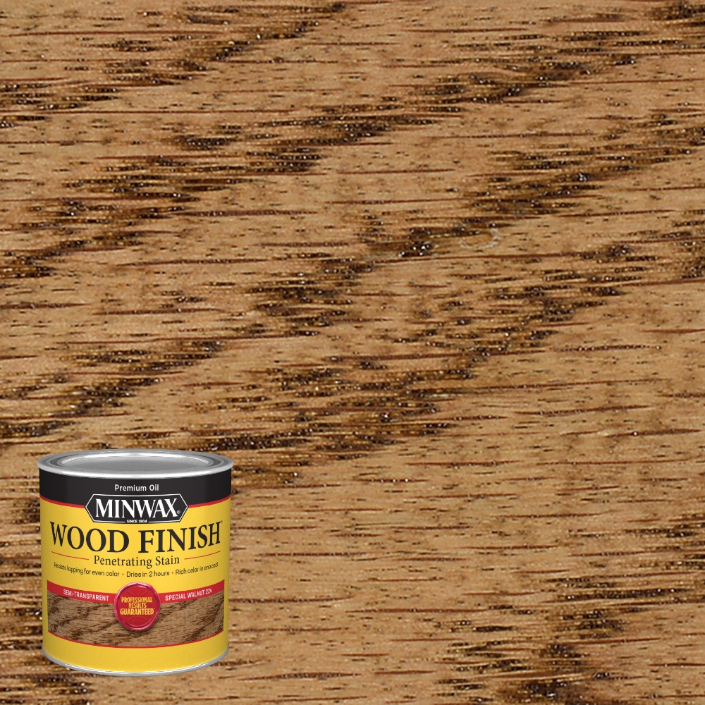 [12374] Minwax Wood Finish Semi-Transparent Special Walnut Oil-Based Wood Stain 0.5 Pt.