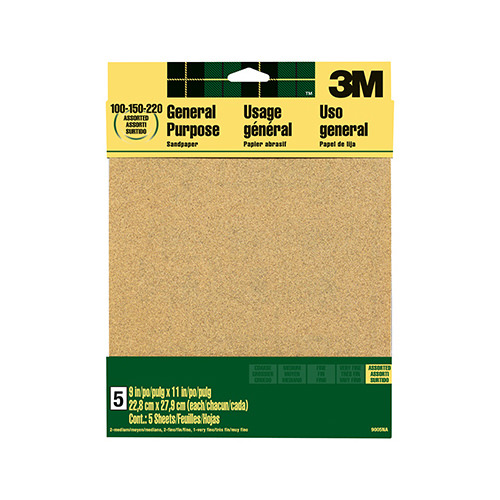 9" X 11" Sand-Pak Production Sanding Sheet, 150-Grit Fine, PK 5