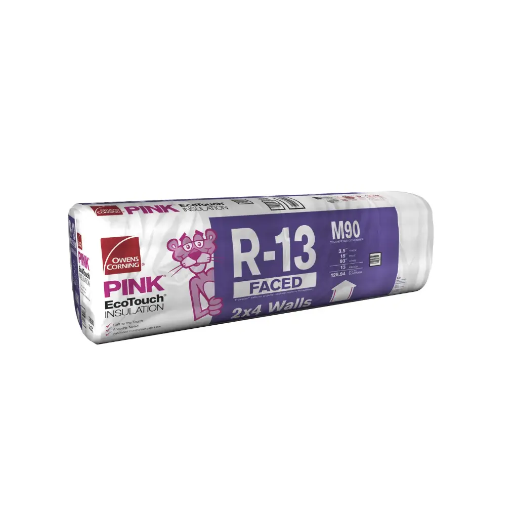 Owens Corning 15 in. W X 93 in. L X 3.5 in. R-13 Kraft Faced Fiberglass Insulation Batt 125.94 Sq Ft