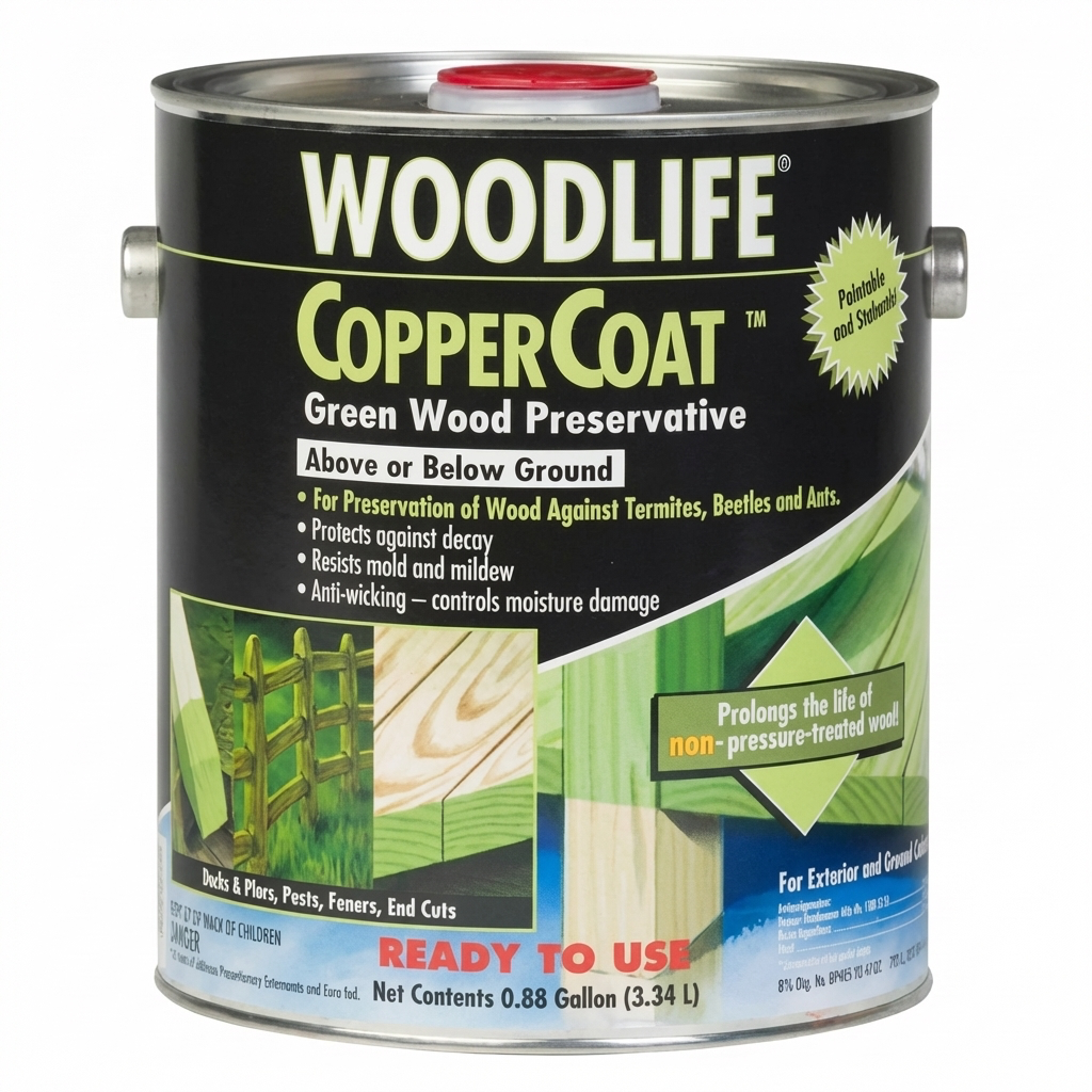 [1363498] 0.88 Gallon Copper Coat Green Below Ground Exterior Wood Sealer Wood Preservative