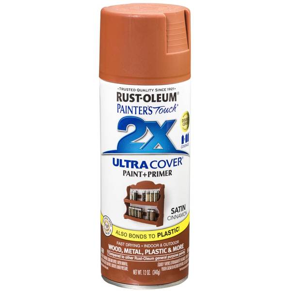 [1395789] Rust-Oleum Painter's Touch 2X Ultra Cover Satin Cinnamon Paint+Primer Spray Paint 12 Oz