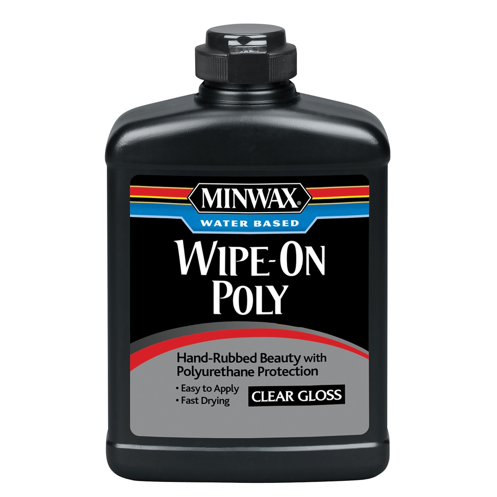 Minwax Wipe-on Poly Gloss Clear Water-Based Latex Polyurethane Stain 1 Pt.