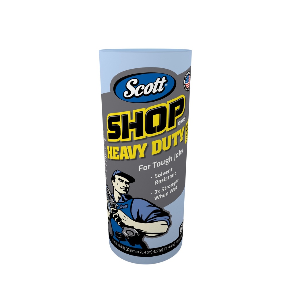 [1558147] Pro Shop Towels, 1-Ply, Blue, 10 2/5' X 11', 12 Rolls/Carton