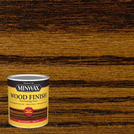 Minwax Wood Finish Semi-Transparent Honey Oil-Based Penetrating Wood Stain 1 Qt