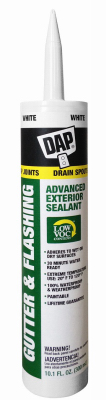 DAP White Polymer Advanced Gutter and Flashing Sealant 10.1 Oz