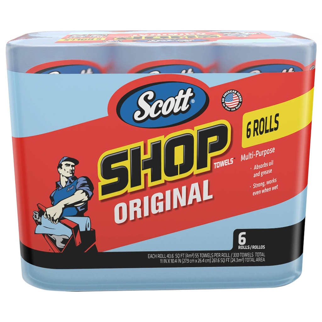 [1637891] Scott Shop Towel 55 Sheet 1 Ply 6 Pk