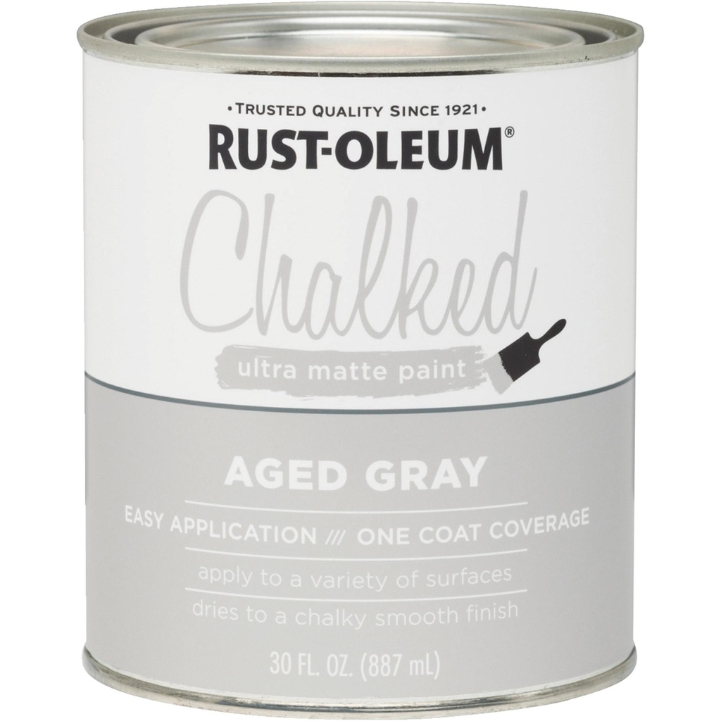 Rust-Oleum Chalked Aged Gray 150 Sq. Ft. Coverage Area Chalk Paint 30 Oz.