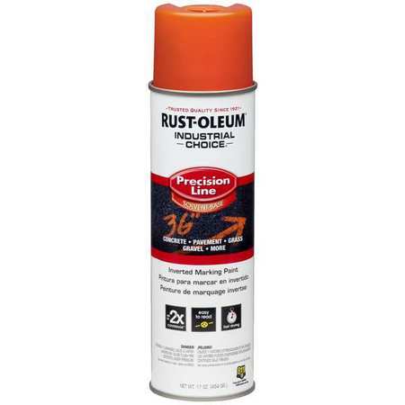 Precision Line Marking Paint, Inverted, Alert Orange, 20 Oz