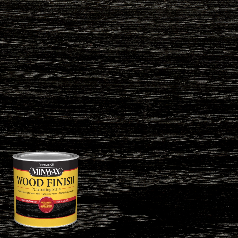 Minwax Wood Finish Semi-Transparent True Black Oil-Based Penetrating Wood Finish 1/2 Pt