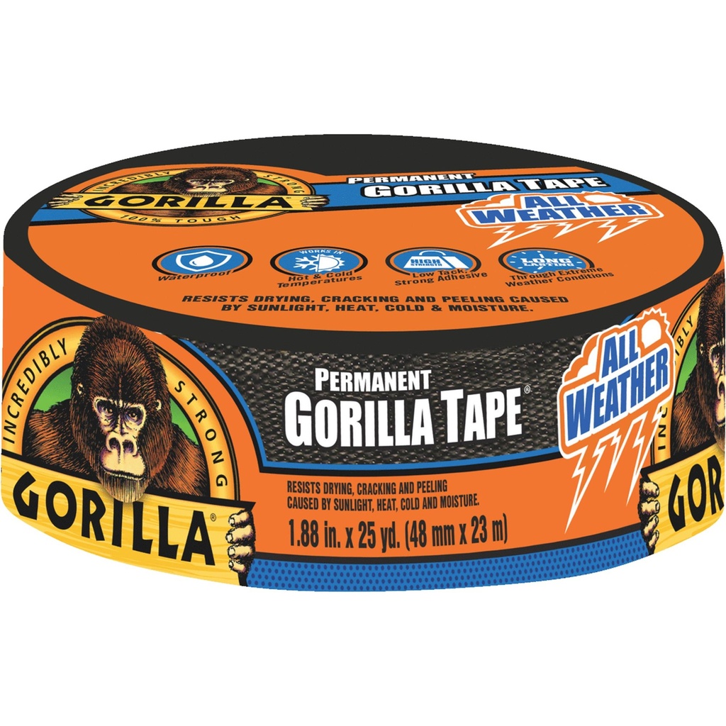 Gorilla 1.88 in. W X 25 Yd L Black Duct Tape