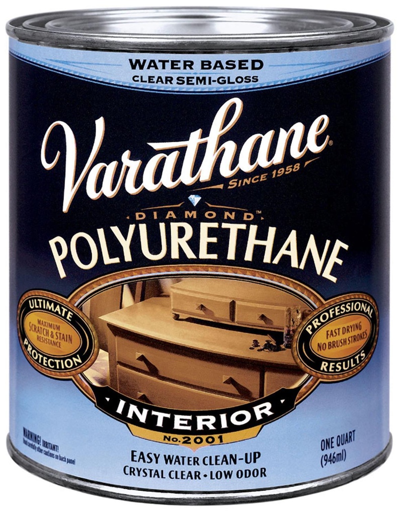 [19323] Varathane Ultimate Semi-Gloss Crystal Clear Water-Based Polyurethane 1 Qt