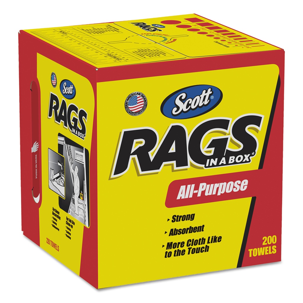 Scott Paper Rags 12 in. W X 10 in. L 200 Pc