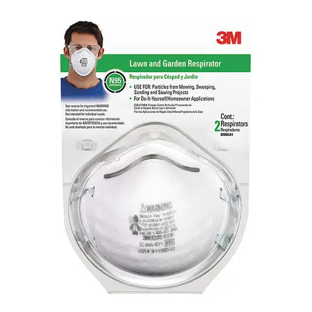 3M N95 Lawn and Garden Disposable Respirator White 2 Pack