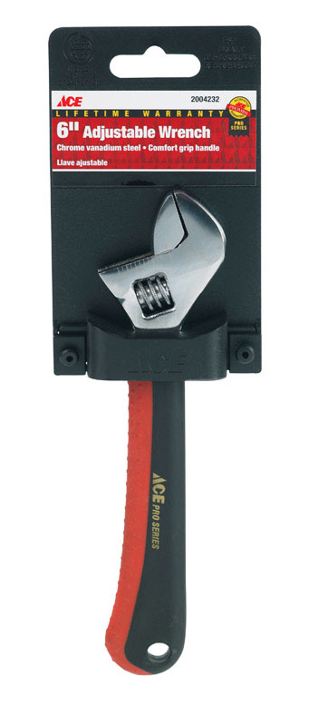 Ace 6 in. L Chrome Vanadium Steel Adjustable Wrench