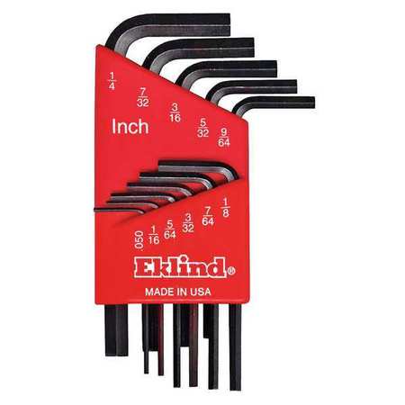 [2004547] Eklind Hex-L .050 to 1/4 in. SAE L-Handle Hex L-Key Set 11 Pc