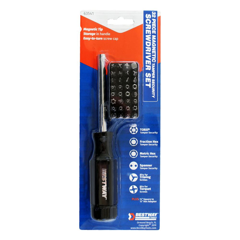 [2005845] Best Way Tools Tamper Security Multi-Bit Screwdriver Set 8 in. 32 Pc
