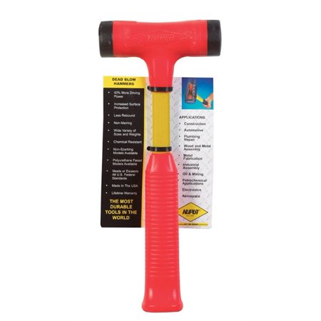 1 Lb. Non-Marring Strike Pro Power Drive Dead Blow Hammer with 12 in. Fiberglass Handle and Non-Slip Cush-N-Grip