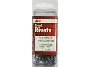 [2014272] [Case of 20 Packs] 1/8 in. Dia. X 1/4 in. Steel Rivets Silver 2014272A (20 per Pack)
