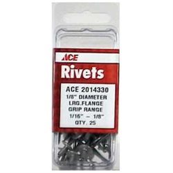 1/8 in. Dia. X 1/8 in. Aluminum Rivets Silver 2014330A (25 per Pack)