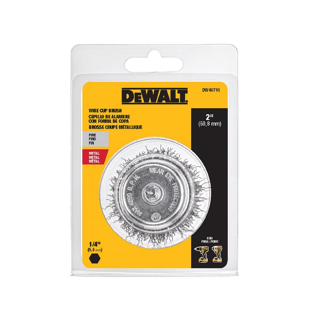 [2030646] DeWalt 2 in. Fine Crimped Wire Cup Brush Metal 4500 RPM 1 Pc