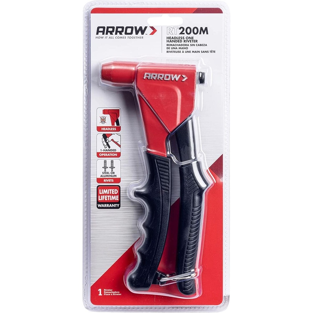 Arrow Metal Headless Rivet Tool Black/Red 1 Pc