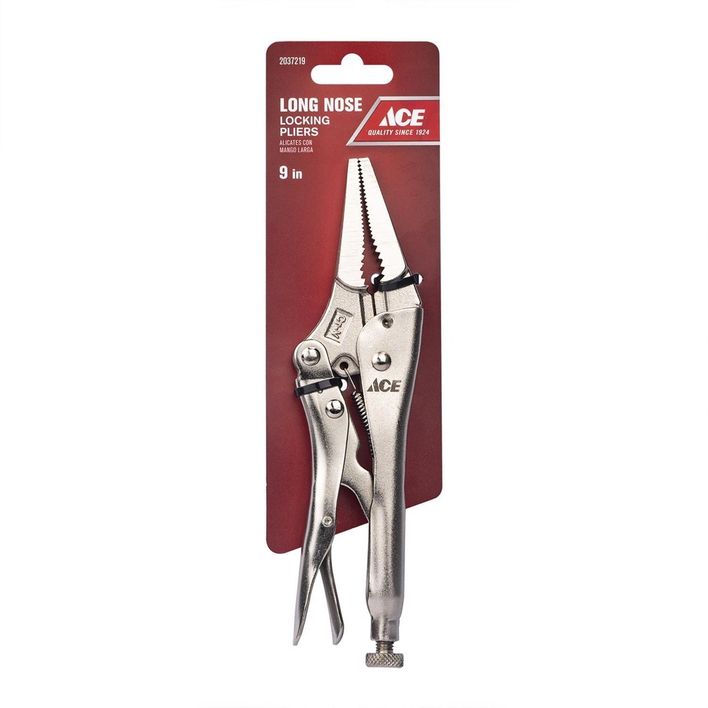 [2037219] Ace 9 in. Chrome Vanadium Steel Long Nose Locking Pliers