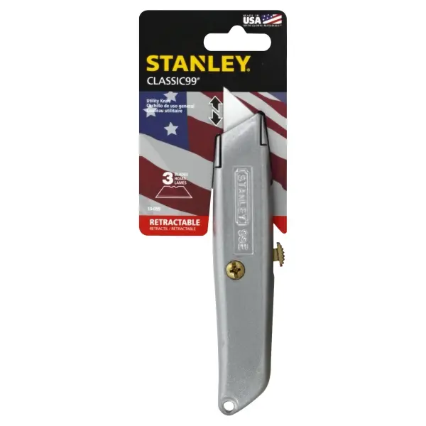 [20530] Classic 99 Utility Knife with Retractable Blade, 6" Die Cast Handle, Gray