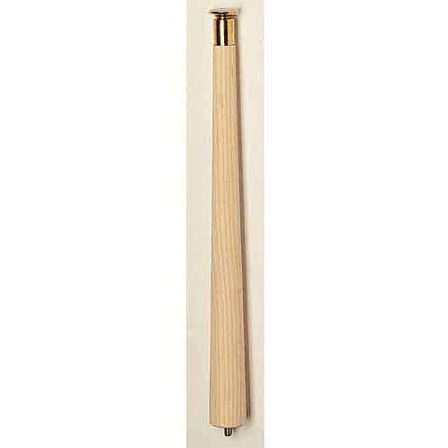 16 in. Round Taper Table Leg with Hanger Bolt - 1.5 in. Dia. Tapers to 0.875 in. - Unfinished Hardwood - Self Leveling