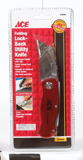 [2102481] Ace 6 in. Lockback Utility Knife Red 1 Pk