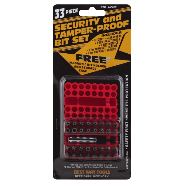 Best Way Tools Hex 1 in. L Security Bit Set Carbon Steel 33 Pc