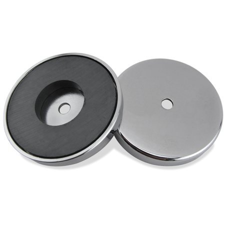 Magnet Source .44 in. L X 3.2 in. W Silver Round Base Magnet 95 Lb. Pull 1 Pc
